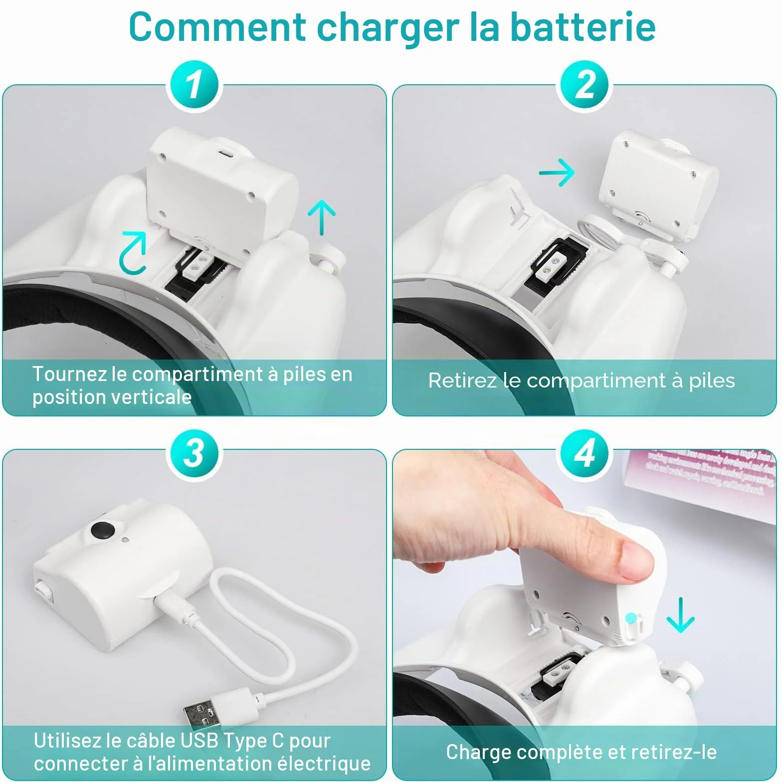 Loupe Bandeau Rechargeable avec Lumière LED 1x à 14x 6 Lentilles Détachables Mains Libres