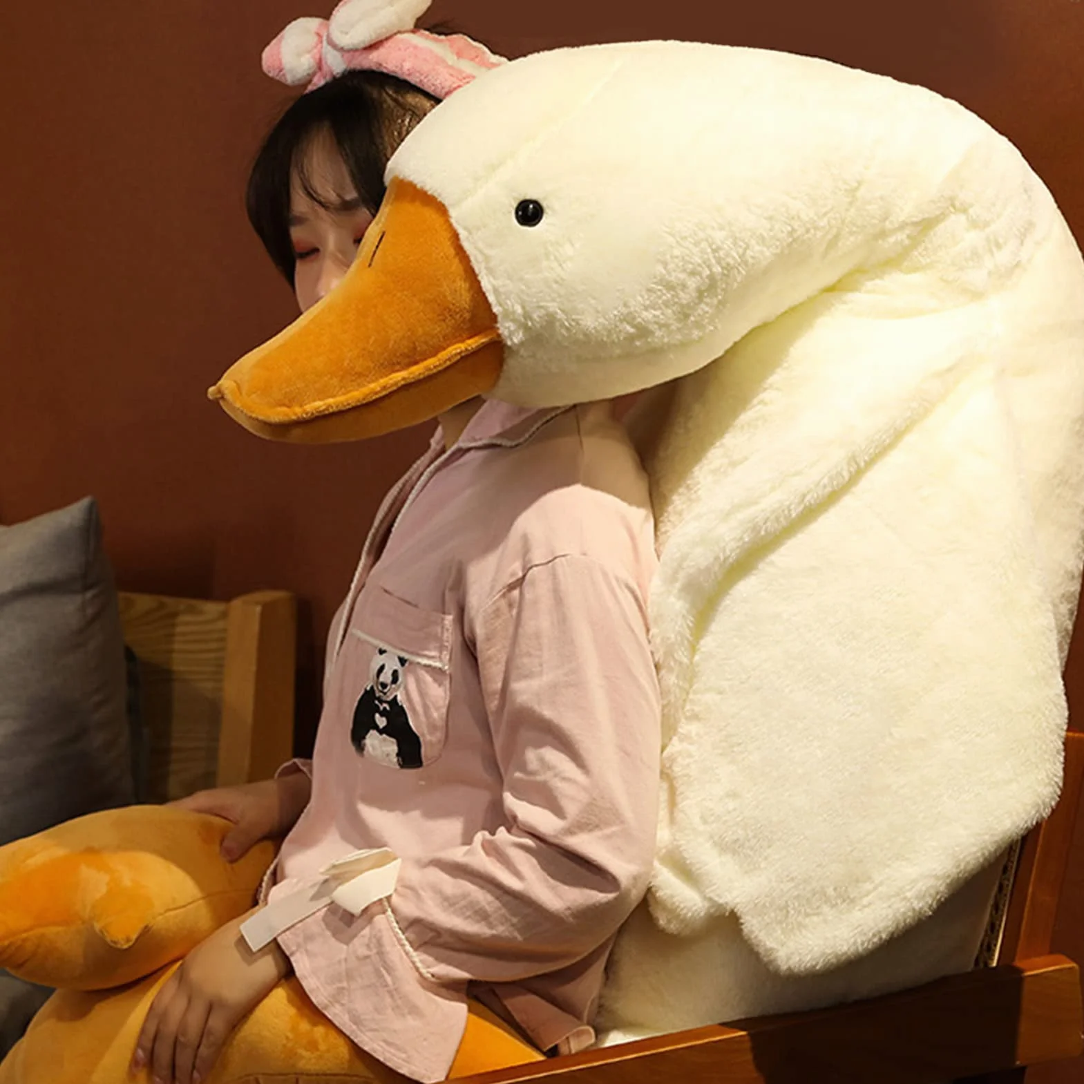Oie en Peluche Jouet Mignon Oreiller 90cm