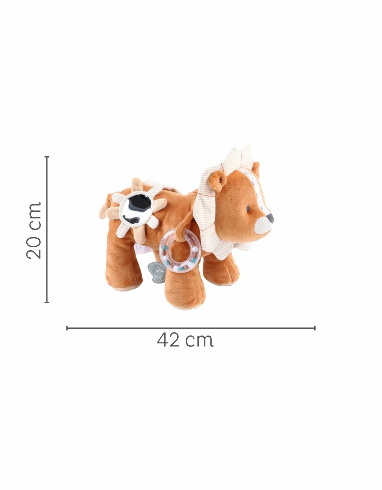 Peluche d'activités bébé Lion Babou 40cm Jouet d'éveil Cadeau de Naissance