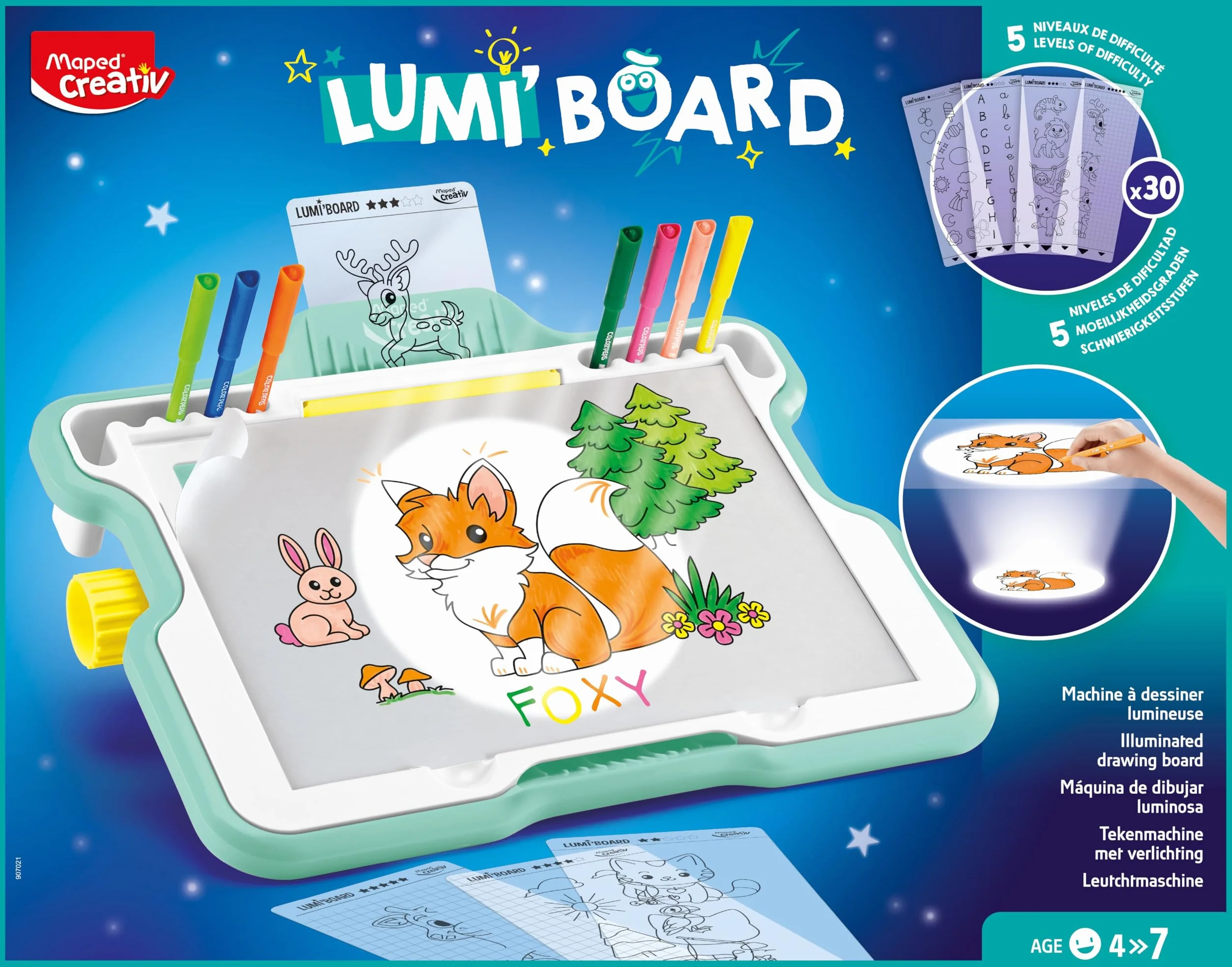 Lumi Board Maped Creativ - Machine Lumineuse pour Apprendre à Dessiner - Tableau Lumineux Enfant dès 4 ans