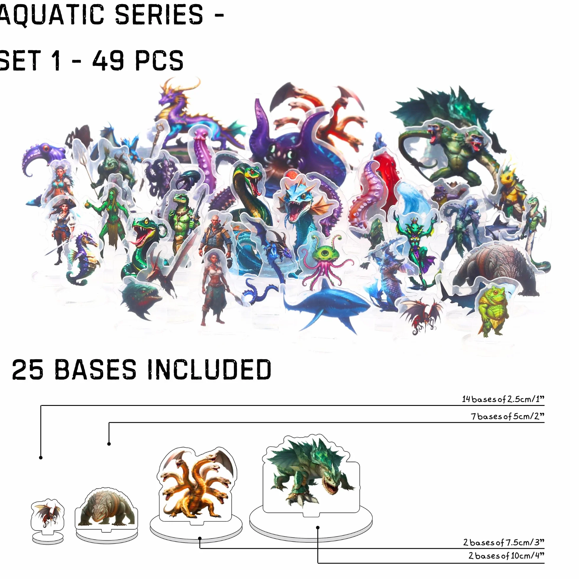 Dungeons & Dragons Starter Set Mini Figurines Acryliques Coastal Swamp Underwater TTRPG DM
