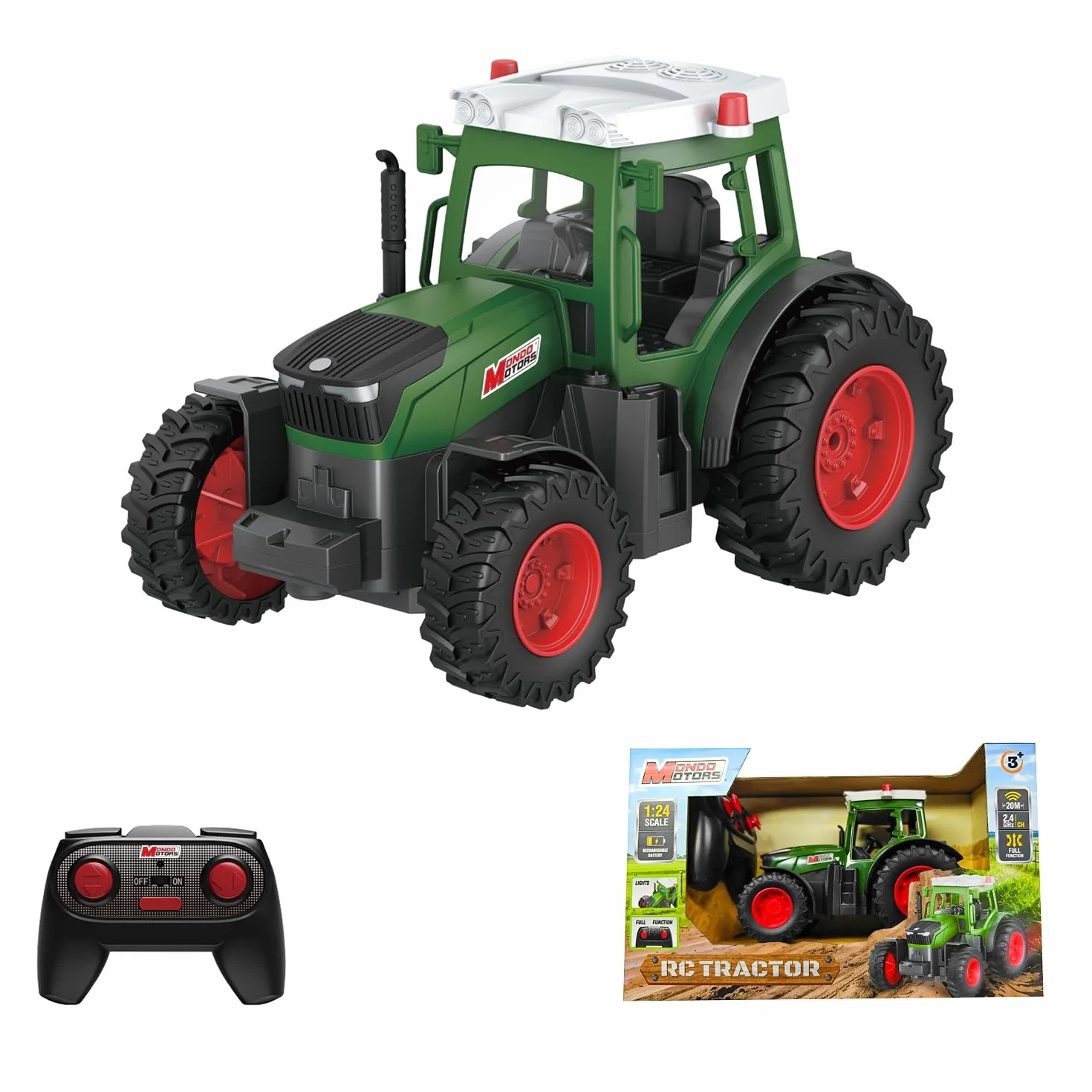 Tracteur radiocommandé Mondo Motors 1:24 Batterie Rechargeable Jouet Enfants
