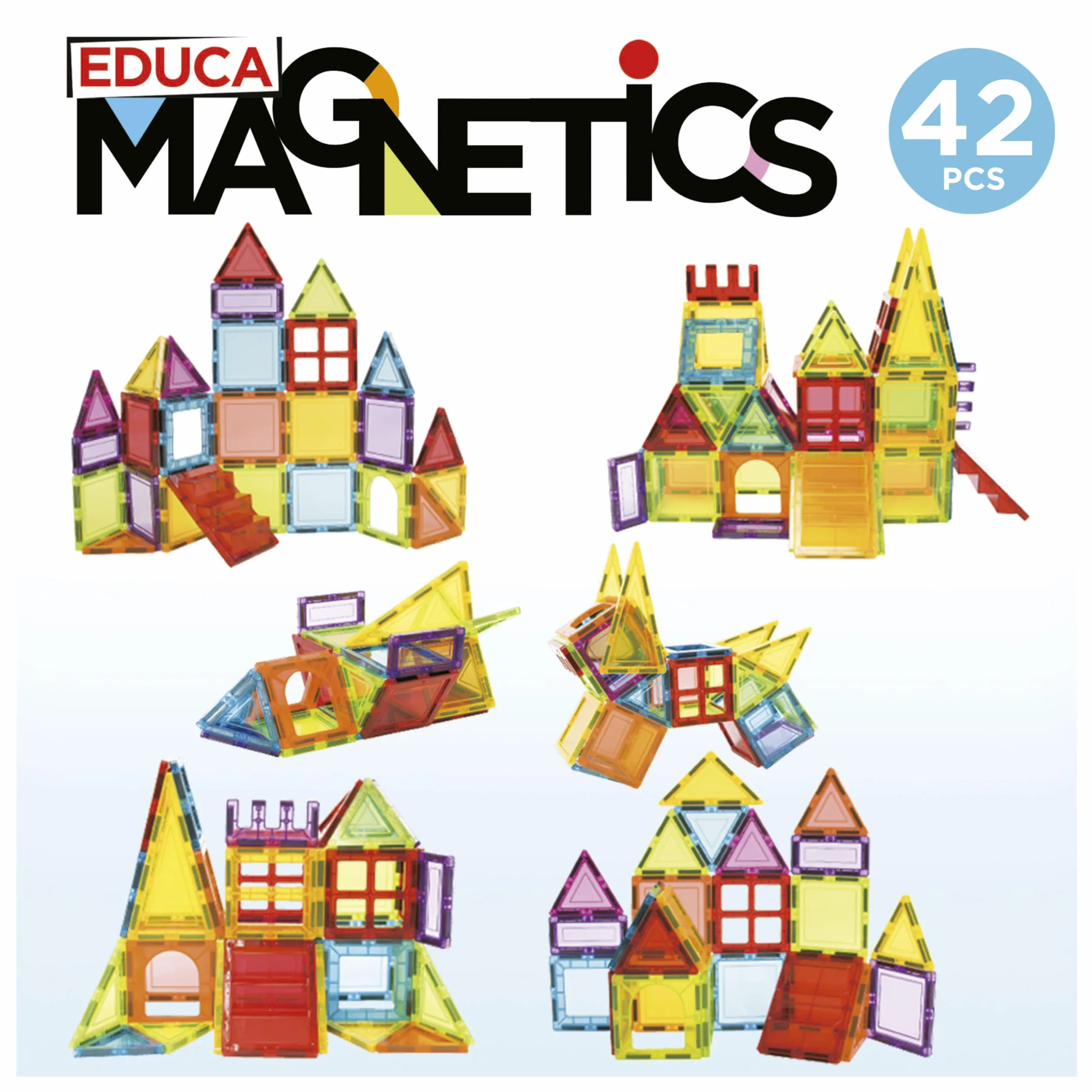 Educa Magnetics Jeu éducatif de Construction 3D magnétique 42 pièces Enfants