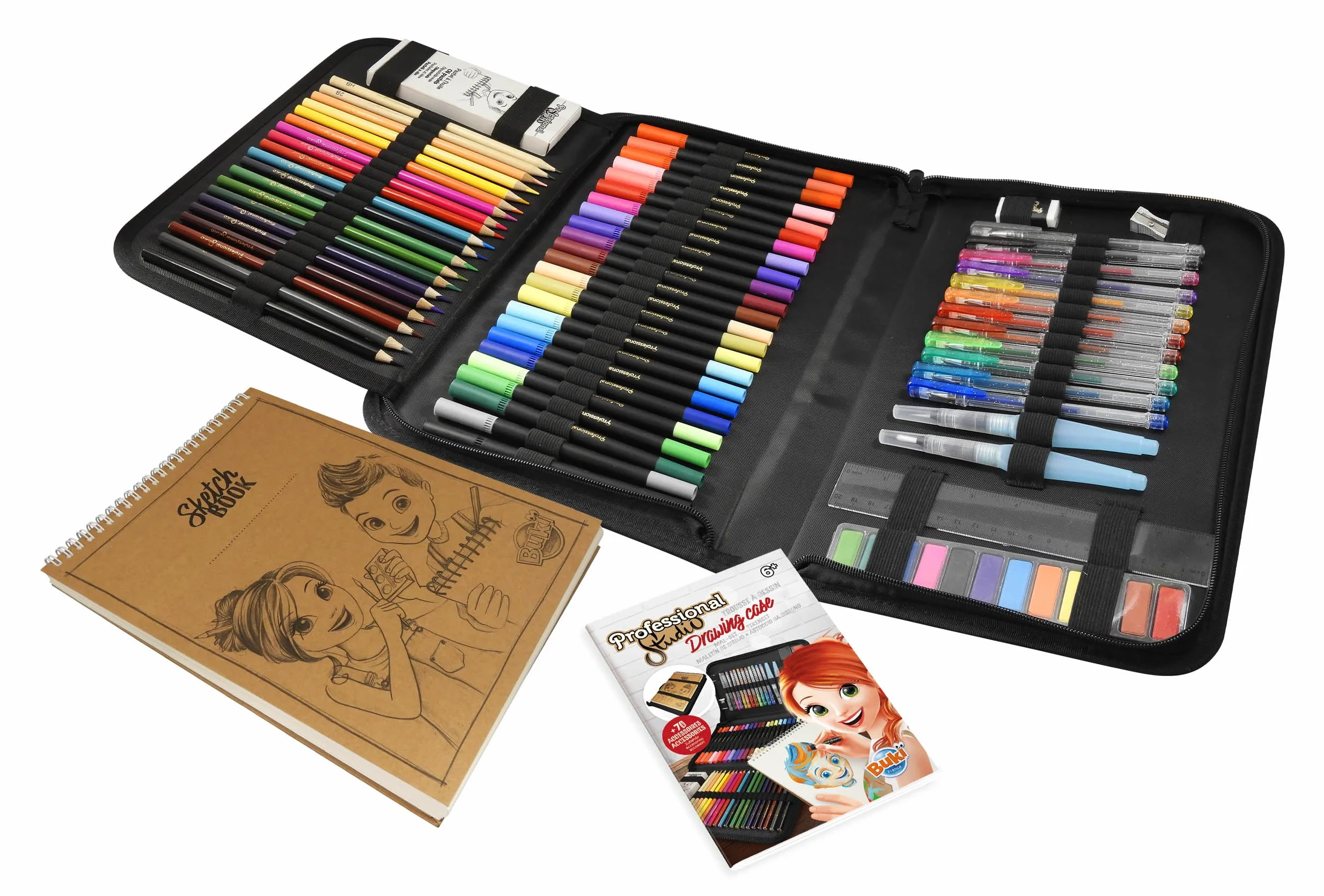 Buki Professional Studio Trousse à Dessin Noir 5436