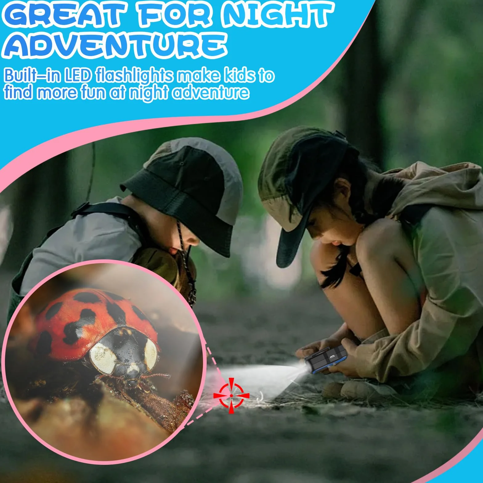 Apkezel Talkie Walkie Enfants Rechargeable Longue Portée 3 KM 1000mAh Ensemble de 3 avec Lampe de Poche VOX Camping Randonnée