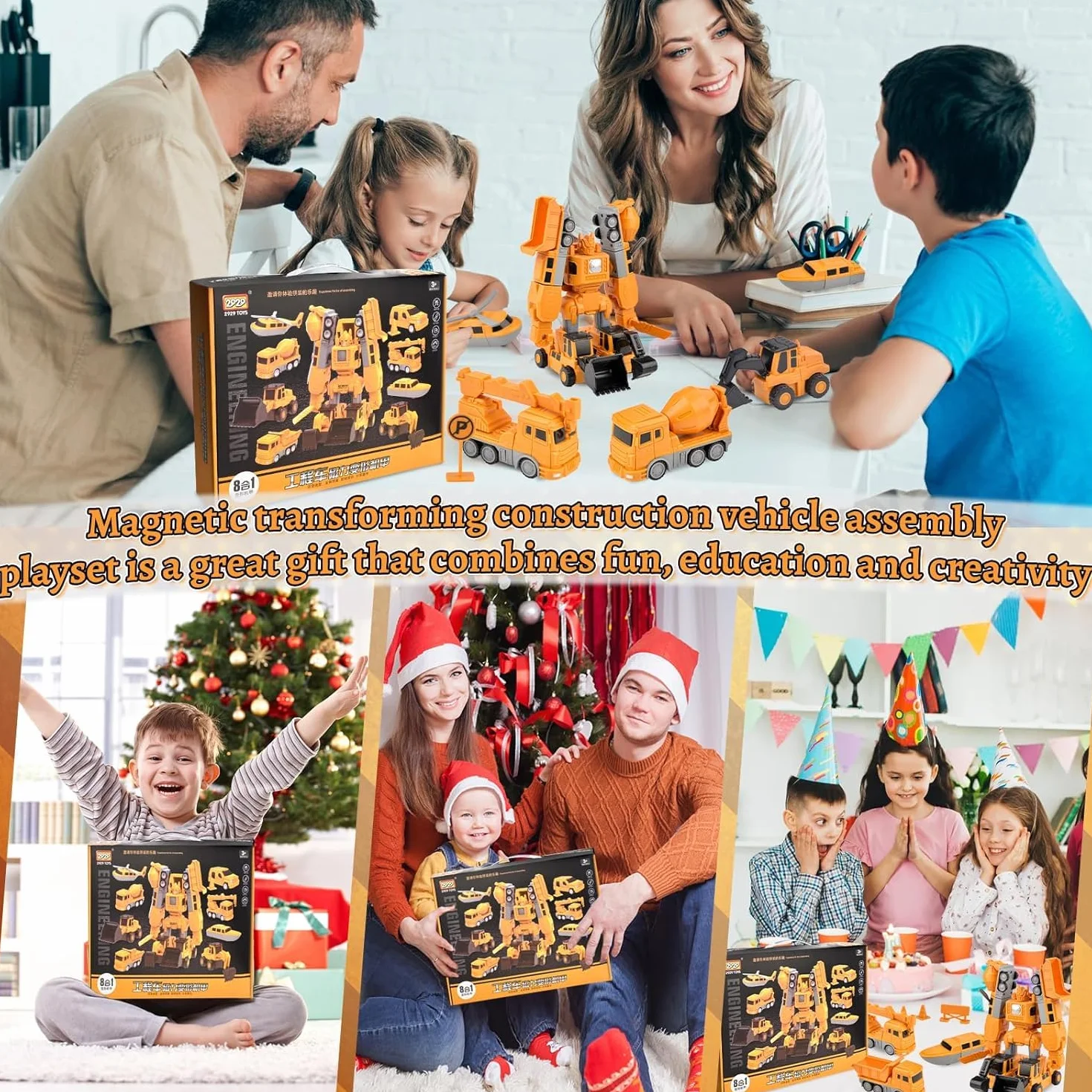 Ensemble de Jouets de Véhicules Magnétiques Transform Engineering Assemblé 35 Pièces