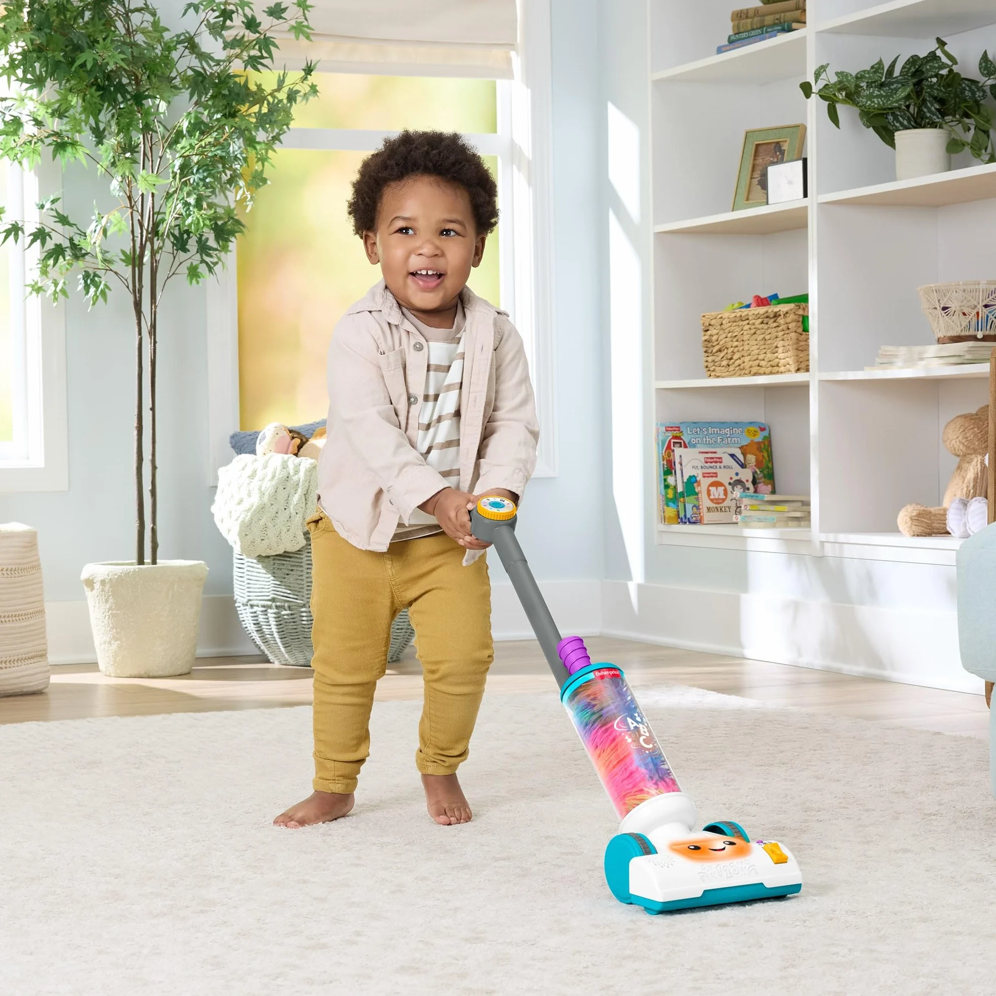 Fisher-Price Aspirateur 2-en-1 Rires et Éveil JMM33 pour Enfants 2 Ans
