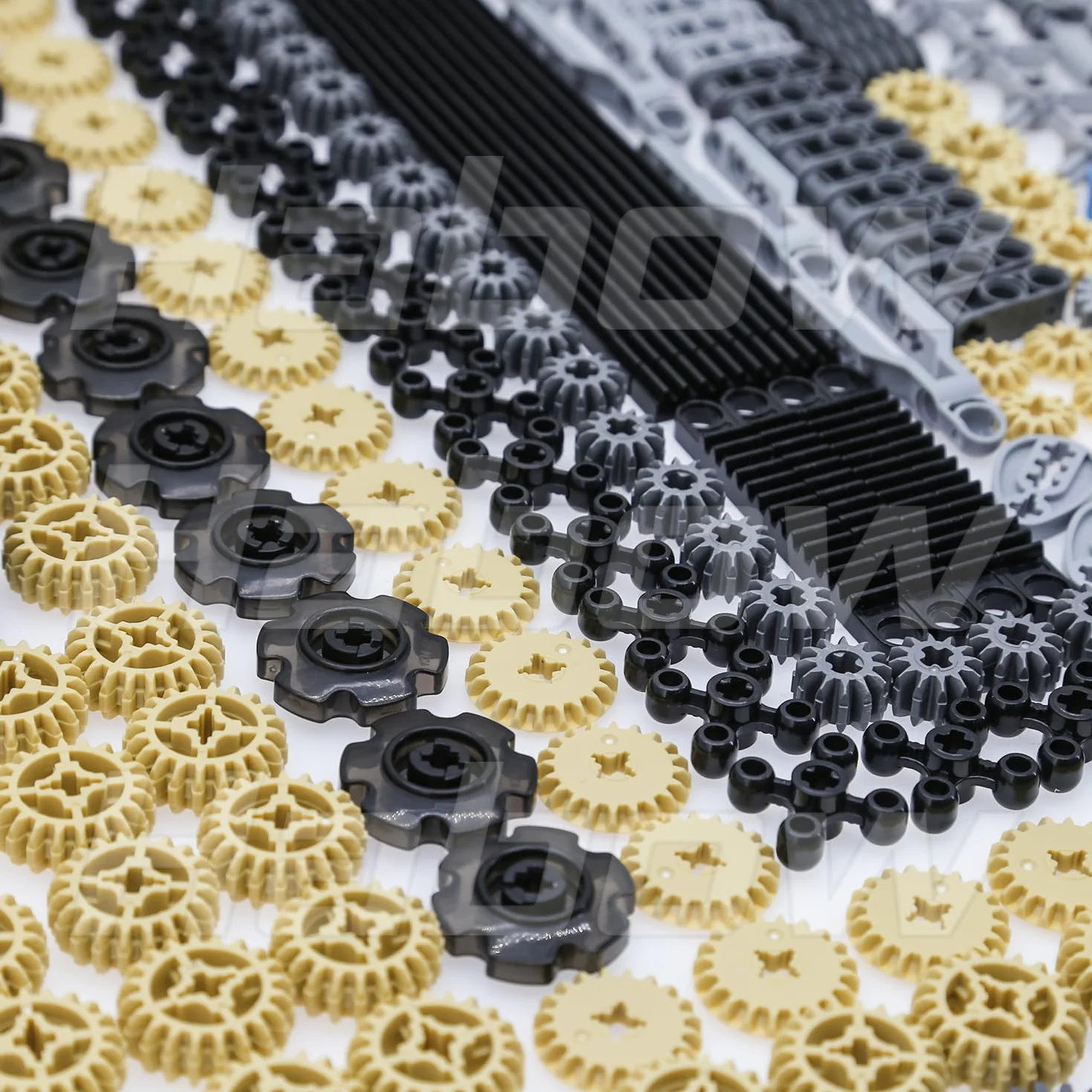 Habow Technologie Série Kit de Pièces de Construction 862 Pièces, Engrenages Axes Goupilles Connecteurs Compatible Briques MOC