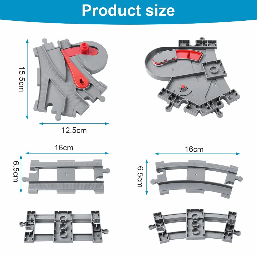HOTUT Building Blocks Train Track Set, 32 Pièces City Rails, Extension de Rails de Blocs de Construction