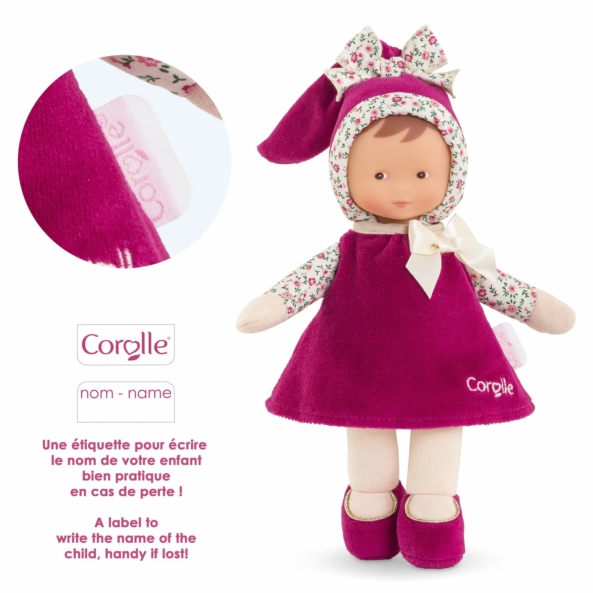 Corolle Mon Doudou Miss Rose Grenadine 25cm dès la Naissance