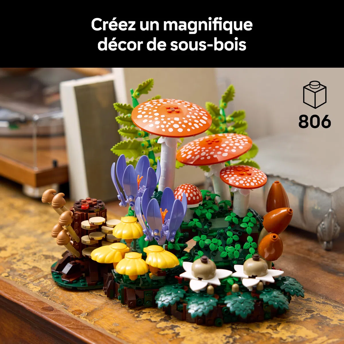 LEGO Botanicals Les Champignons des Bois - Set de Construction pour Adulte - Plantes Artificielles avec Amanite Tue-Mouches & Fausses Fleurs - Décoration de Chambre ou Salon - Idée Cadeau DIY 11505