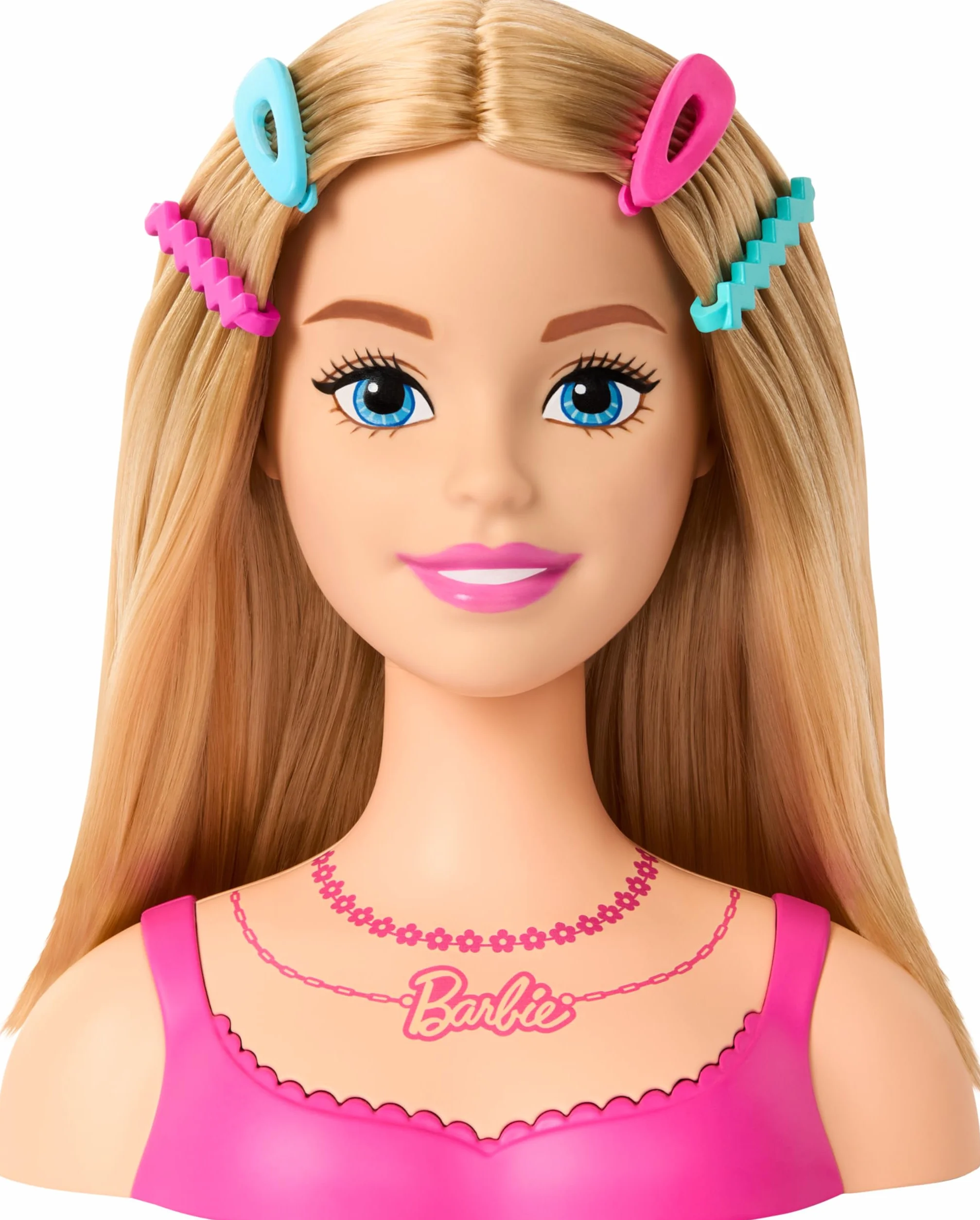 Barbie Tête de poupée cheveux blonds avec accessoires coiffure HMD88