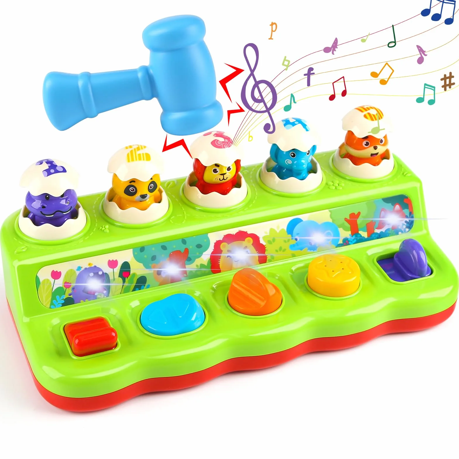 Jouet Bebe 1 an Montessori Pop Up avec Animaux Musique et Lumieres Jeux Enfants 1 2 3 Ans Cadeau Fille Garcon