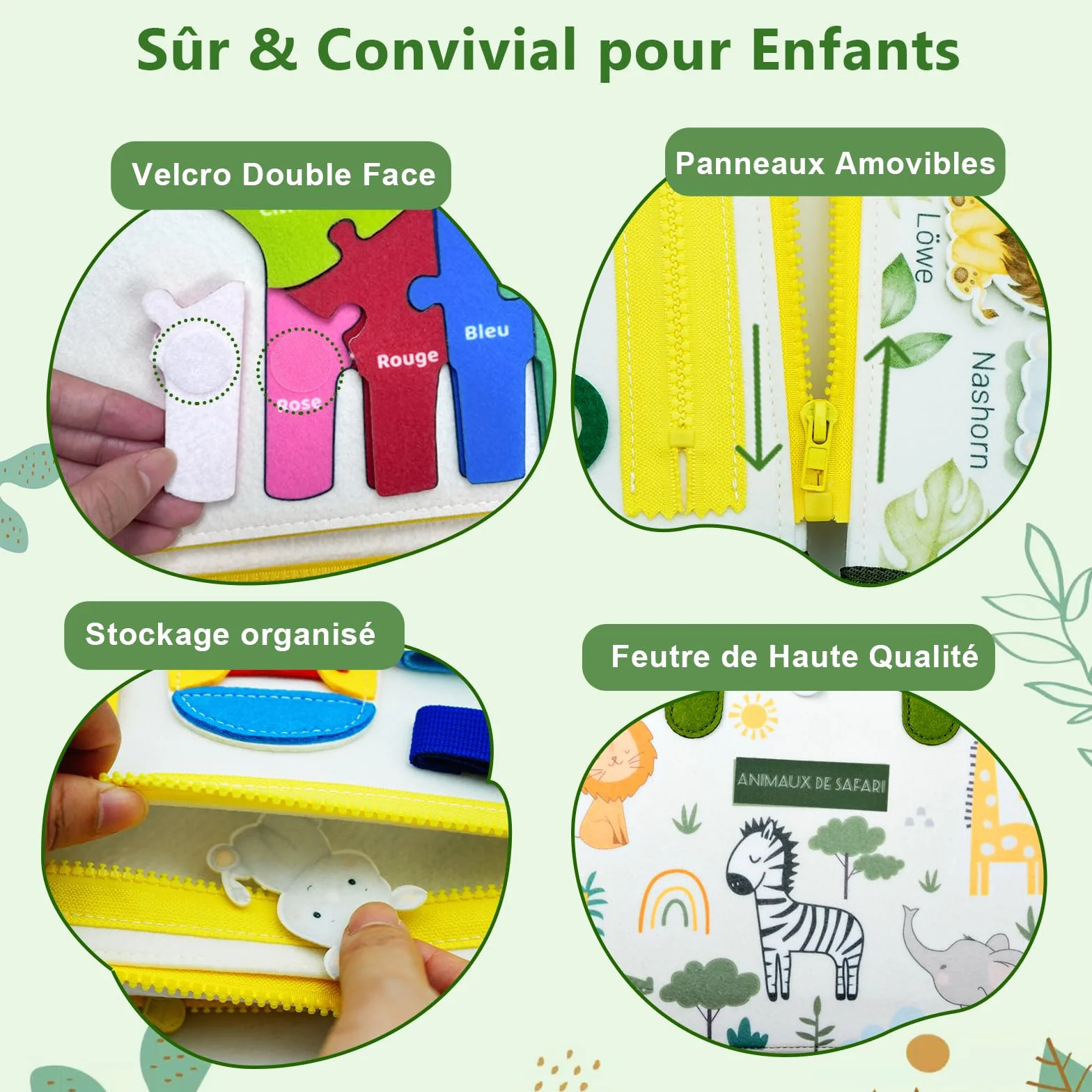Française Busy Board Montessori 3 Ans 8 en 1 Jouets Éducatifs d'Activité Développement Cadeau Enfant Garçon Fille 3-5 Ans