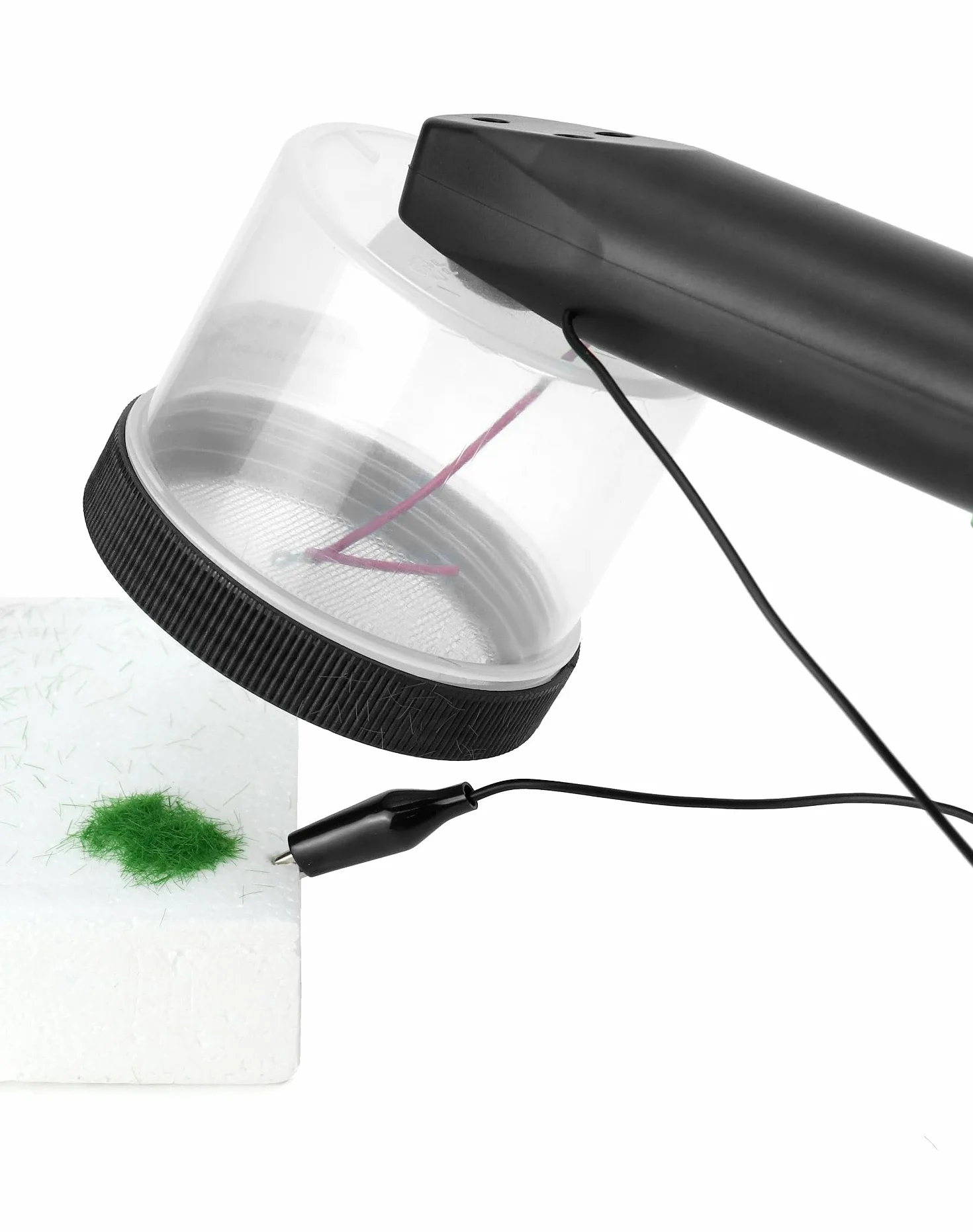QWORK Kit de Flocage électrostatique pour modélisme, 4 Couleurs Fibres et Brosse