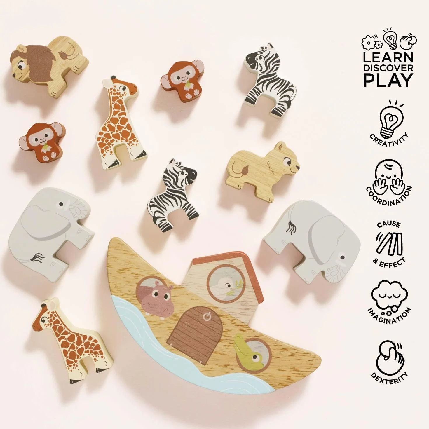 Le Toy Van Petilou Balancierspiel Arche Noah Lernspiel aus FSC-zertifiziertem Naturholz