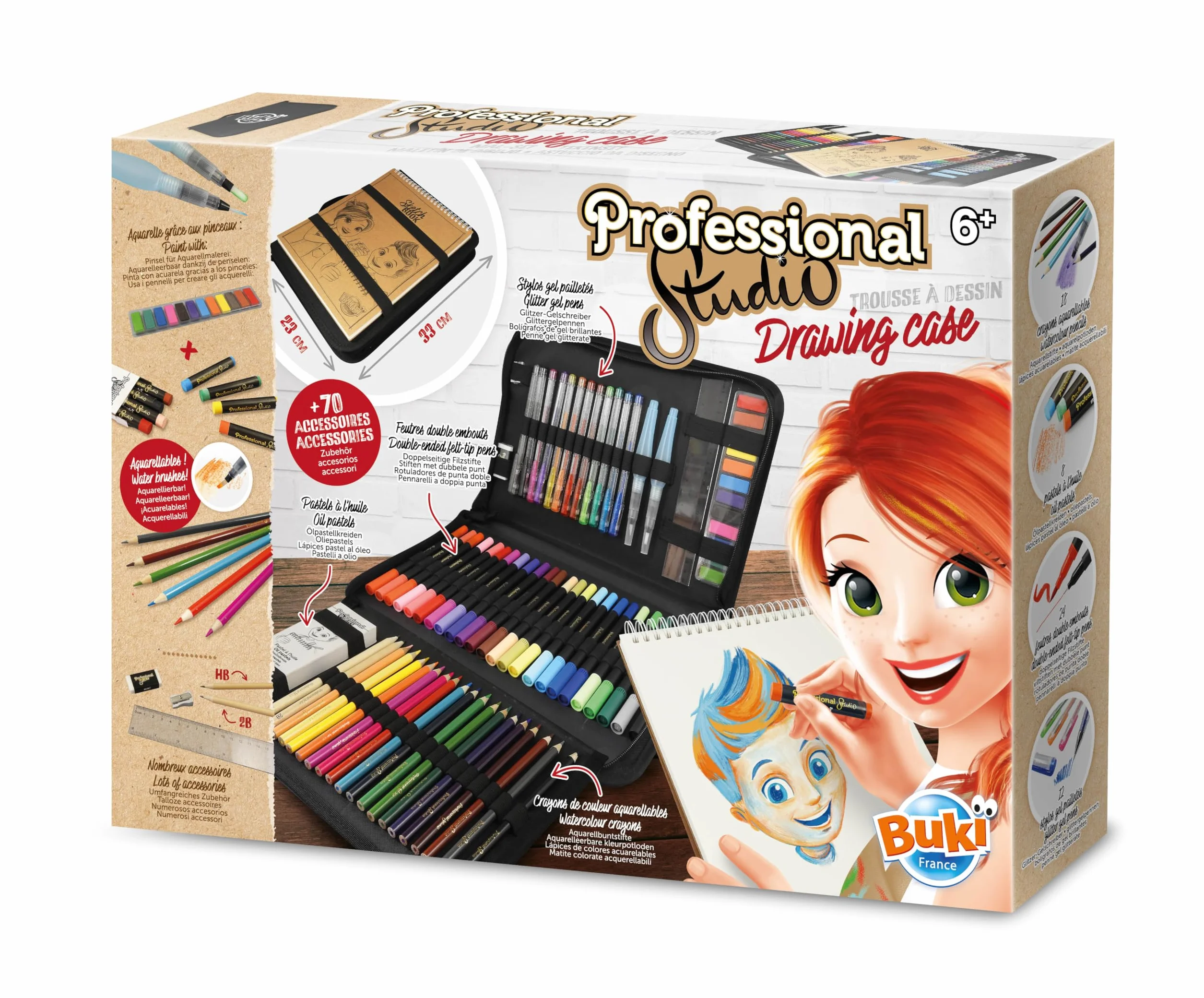 Buki Professional Studio Trousse à Dessin Noir 5436
