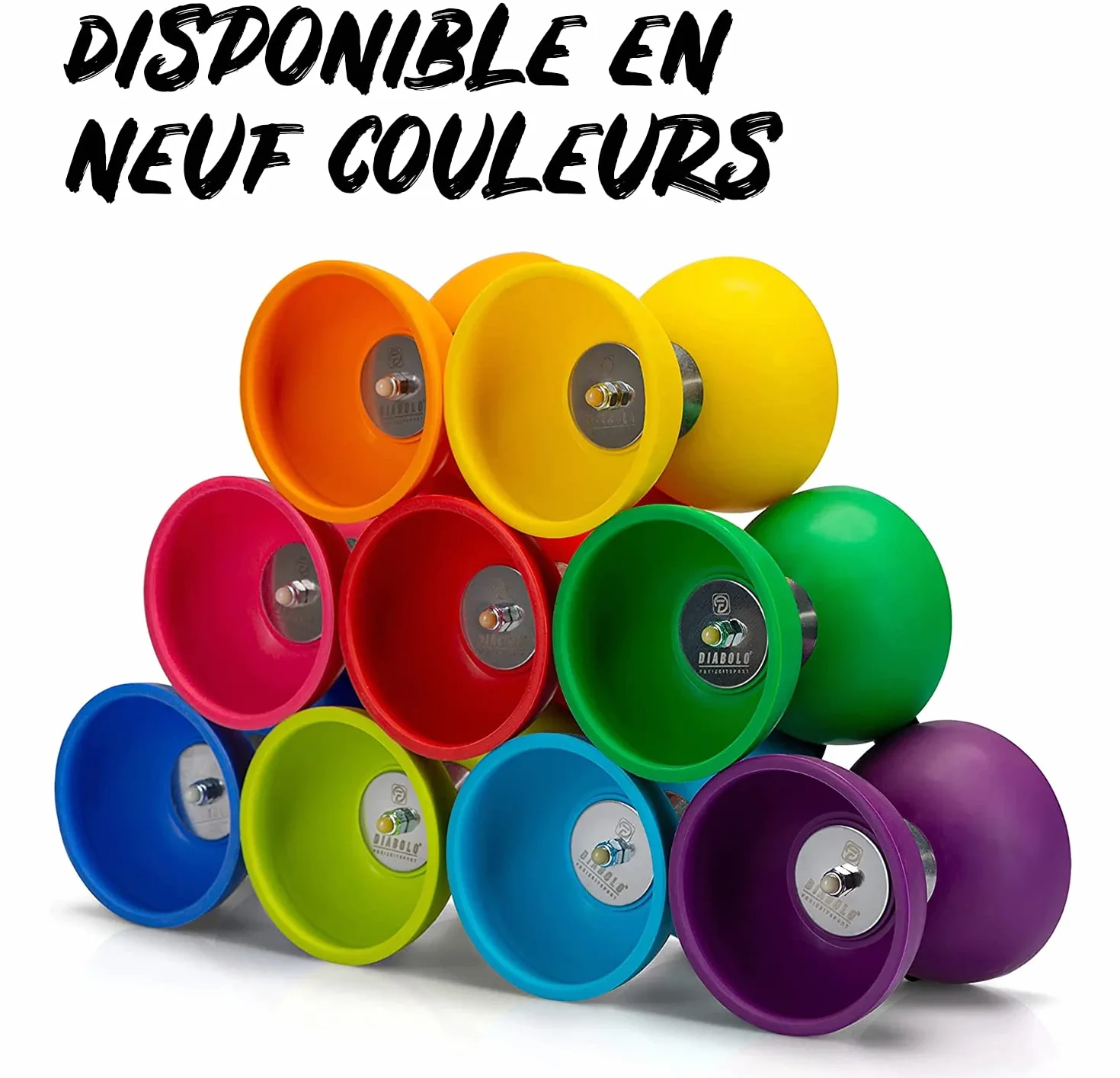 Diabolo Set de Jonglage Basic Bleu - Baguettes Aluminium avec Ficelle de Remplacement et Guide