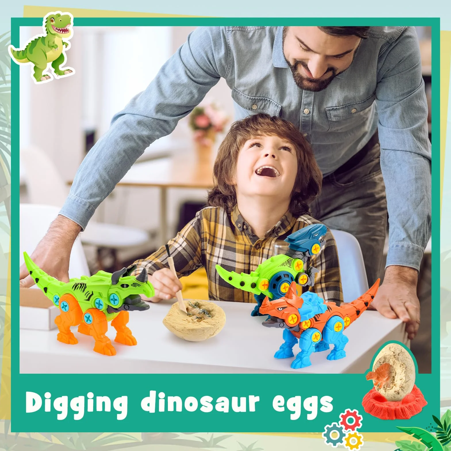 Toyzey Dinosaure Jouet Enfant 3-9 Ans Perceuse Télécommandé Cadeau Garçon