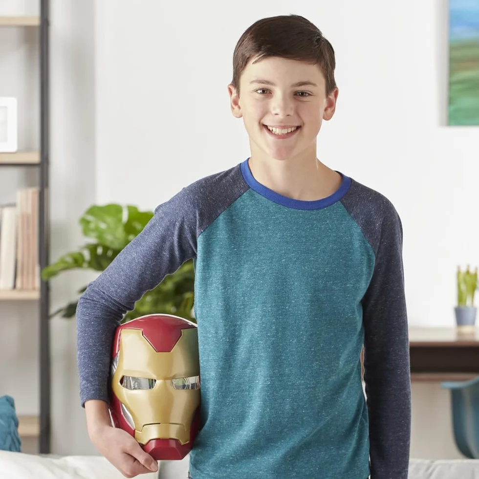 Masque électronique Iron Man visière mobile effets lumineux Star Wars Marvel Avengers déguisement héros
