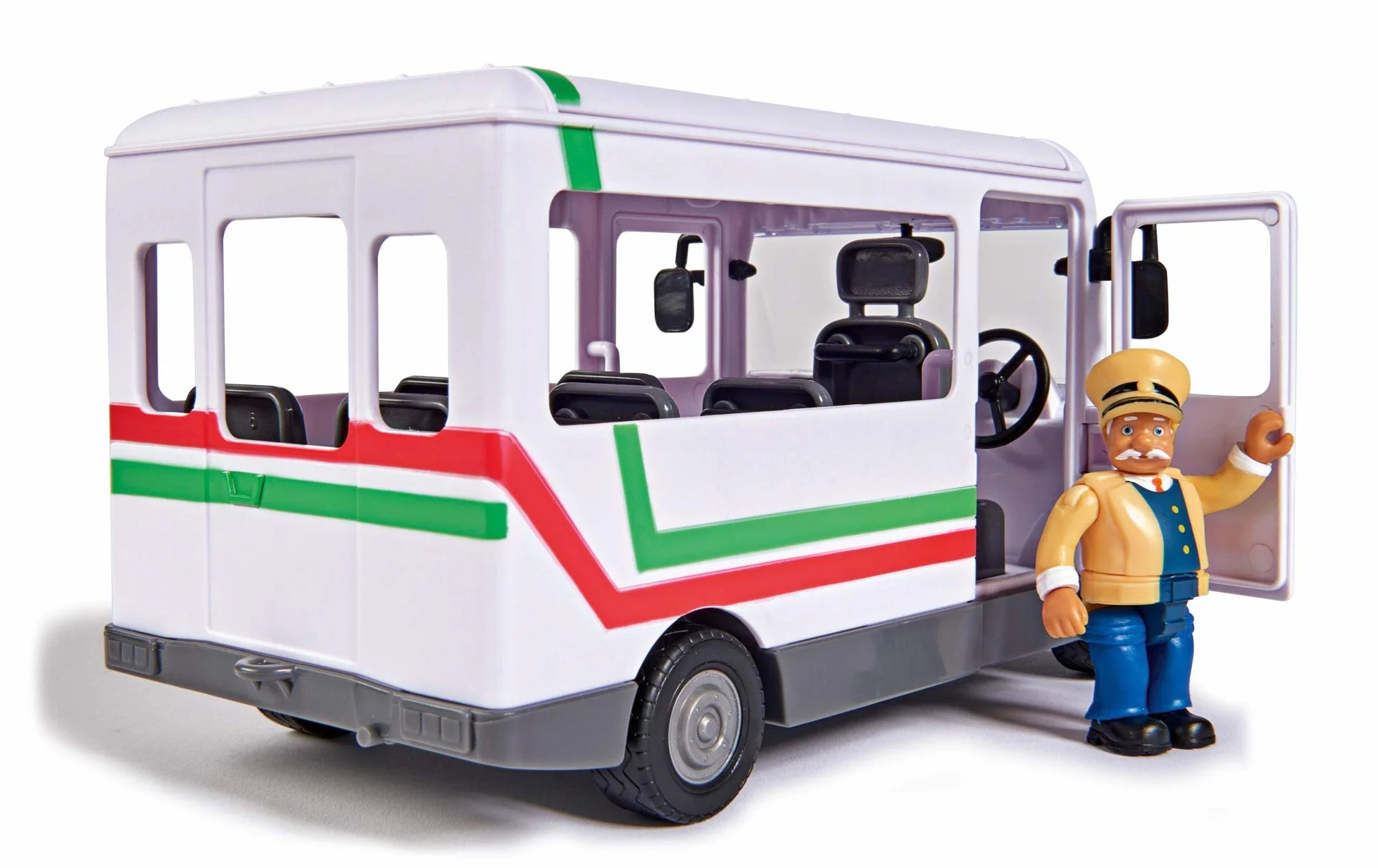 Fireman Sam Trevors Bus 20cm avec Figurine Trevor 6cm