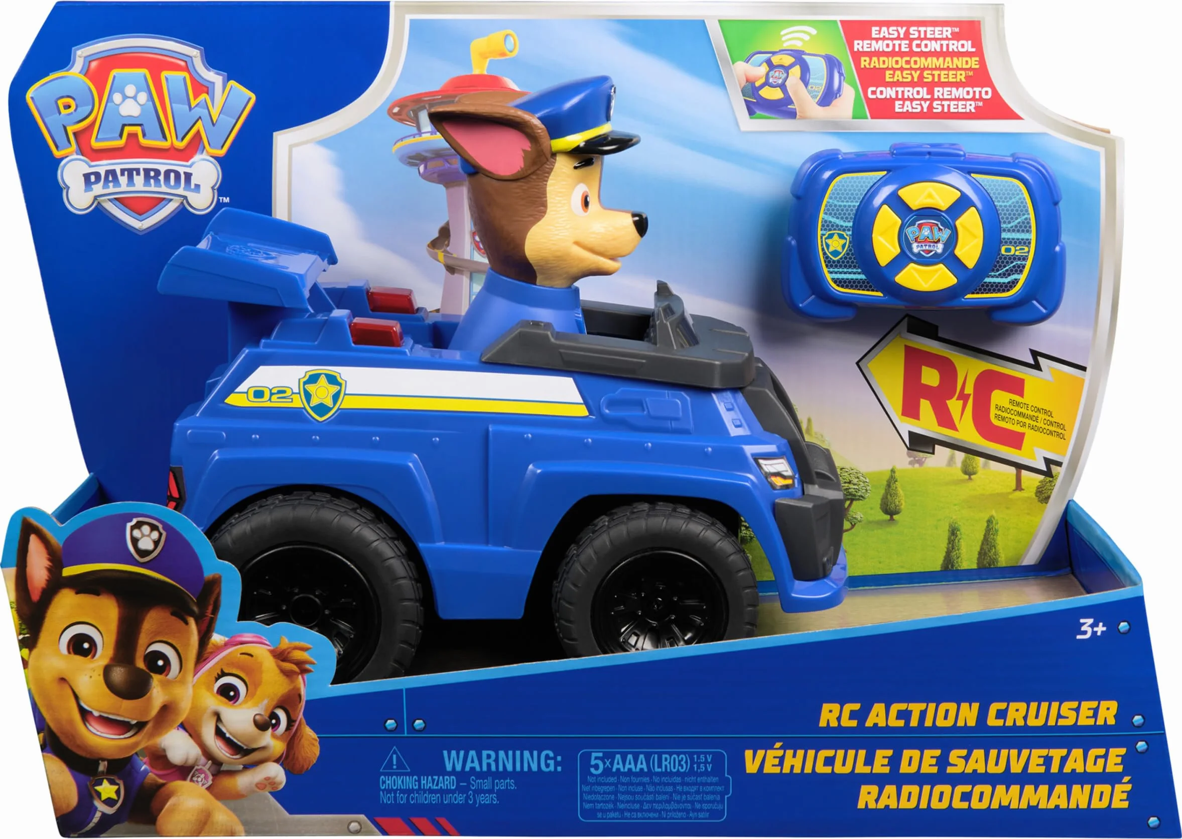 Paw Patrol Pat Patrouille Véhicule RC Interactif Chase Voiture Télécommandée Effets Lumineux Figurine Jouet Enfant 3 Ans+