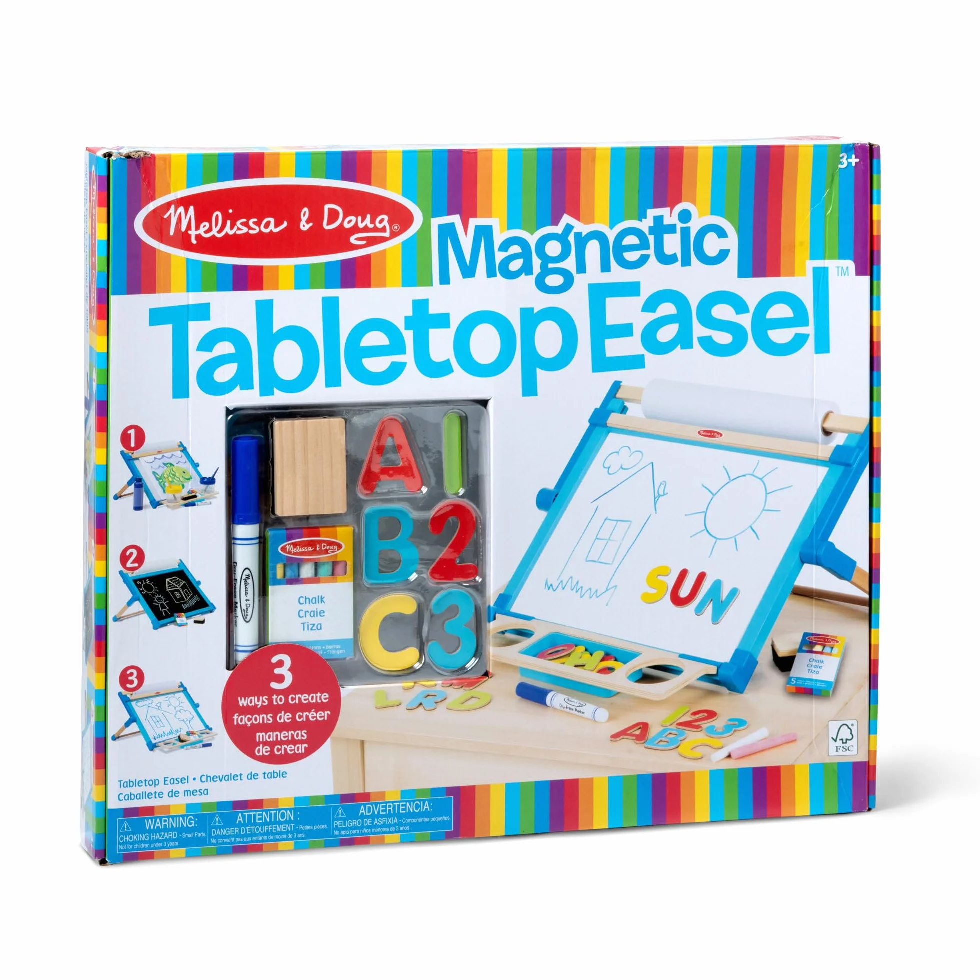 Melissa & Doug - Tableau Magnétique Effaçable - Jouet en Bois - Activité Manuelle Enfant - Loisir Créatif - Jouet D'Activité, De Développement, Apprentissage - Cadeau Enfant 3 Ans Et + -