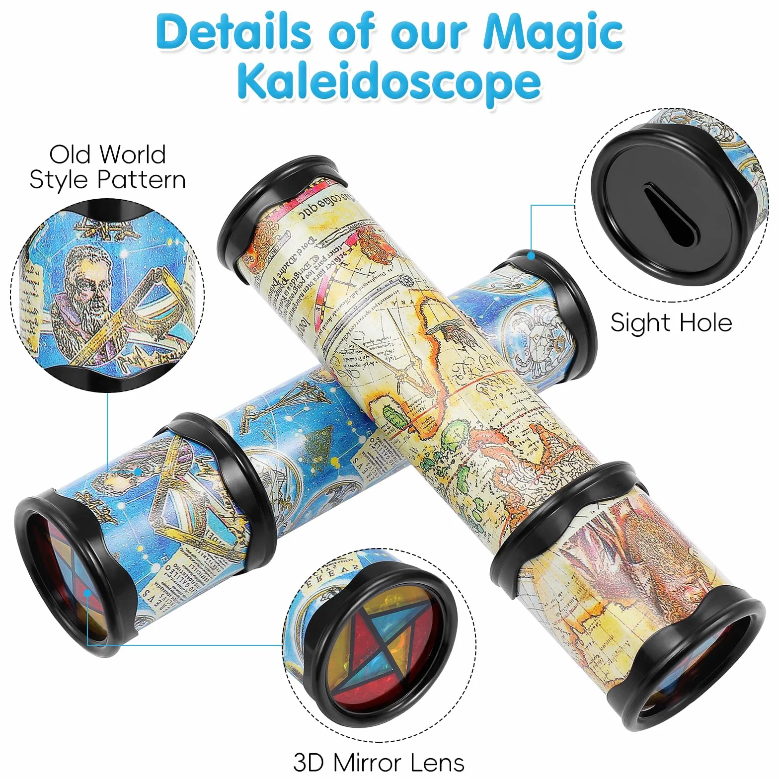 Lot de 2 Kaléidoscopes Classiques - Jouets Éducatifs pour Enfants