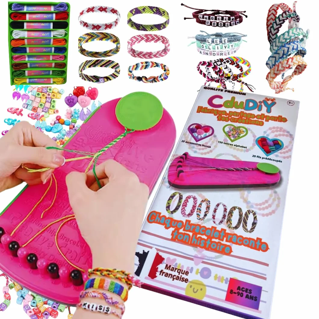Kit Bracelet Bresilien d'Amitié DIY avec Notice Français – Cadeau Fille 8-16 Ans – Loisirs Créatifs Enfants Adultes