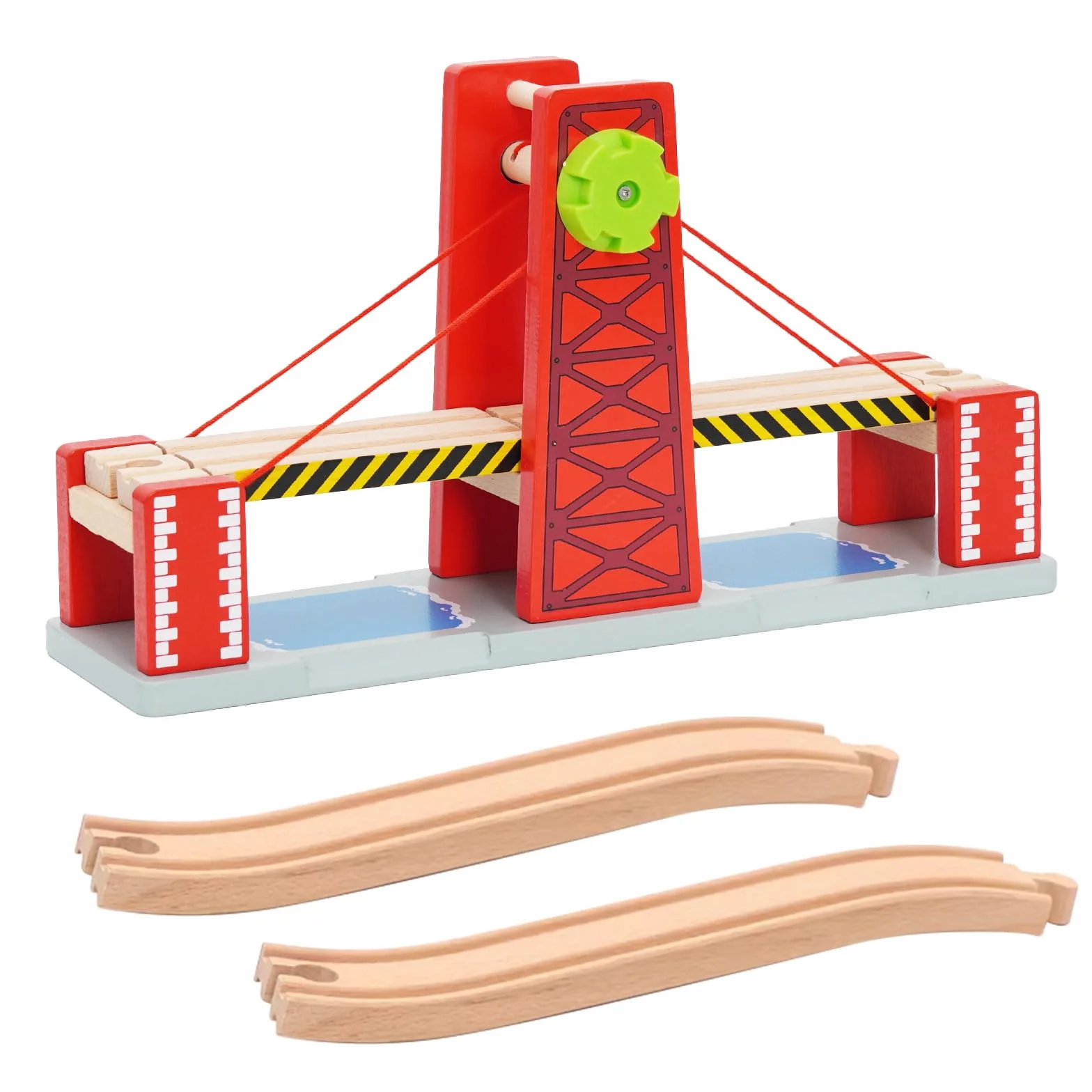 Pont de Chemin de Fer en Bois Compatible avec les Marques de Rails, Jeu de Train pour Enfants