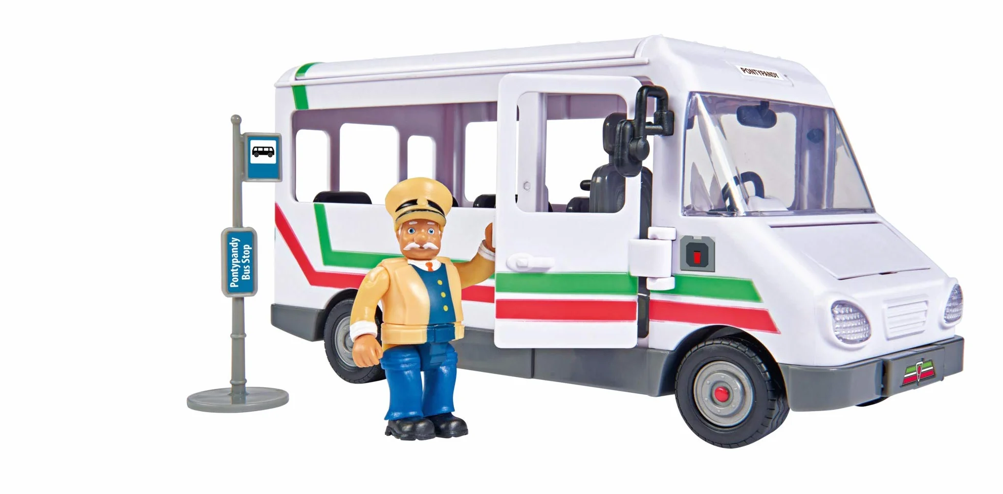 Fireman Sam Trevors Bus 20cm avec Figurine Trevor 6cm