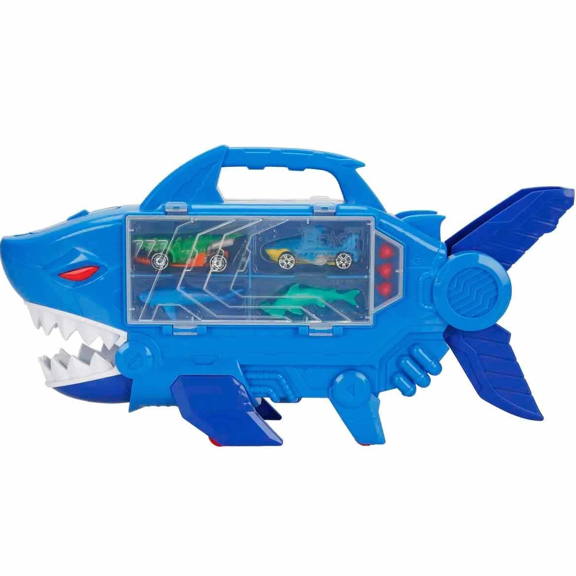 Teamsterz Beast Machines Shark Destroyer Ensemble 2 véhicules moulés sous pression 2 figurines requin missiles lanceur rangement 8 voitures étui