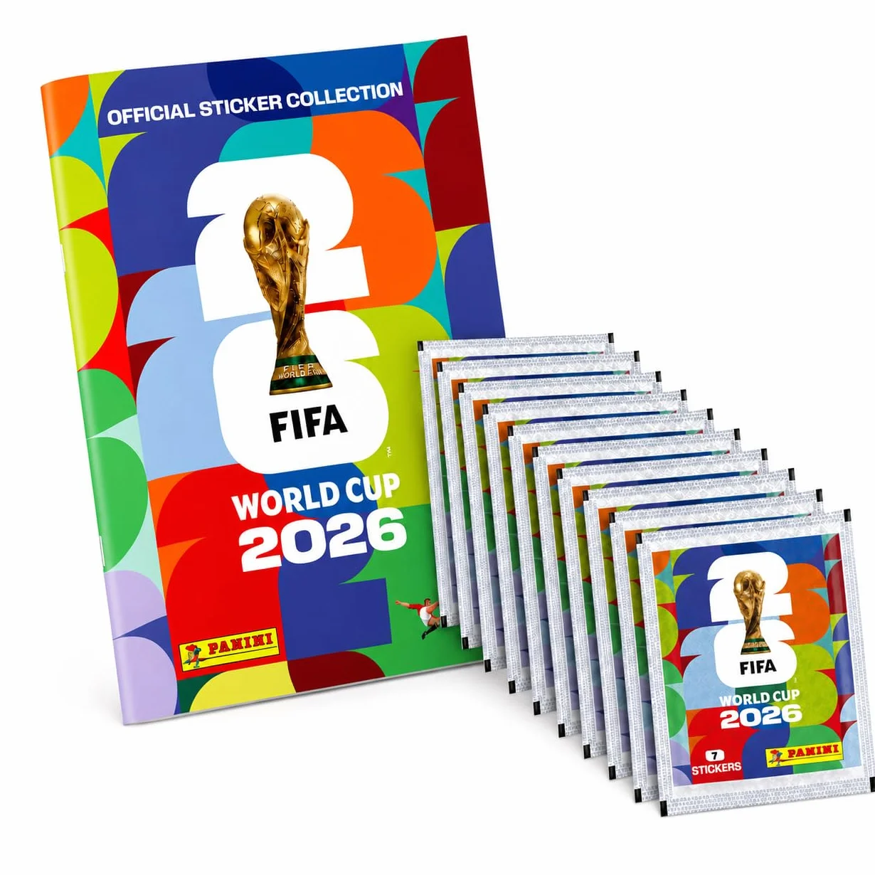 Panini Coupe du Monde 2026 Lot d'autocollants 70 autocollants à collectionner cartes de football album et toploader