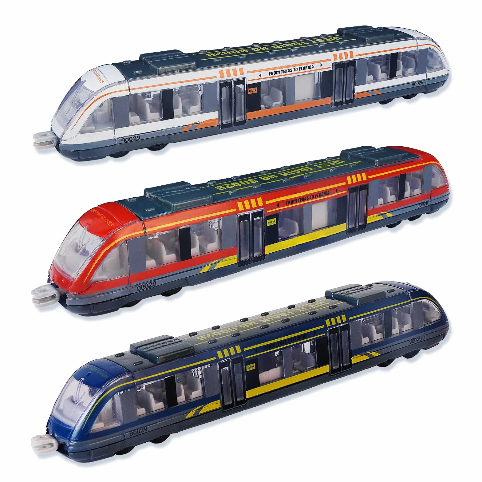 VBACALA Alliage Jouets de Train pour Enfants 3 Ans Plus Modèles Train Grande Vitesse Métal Die-cast Pack 3 Locomotives