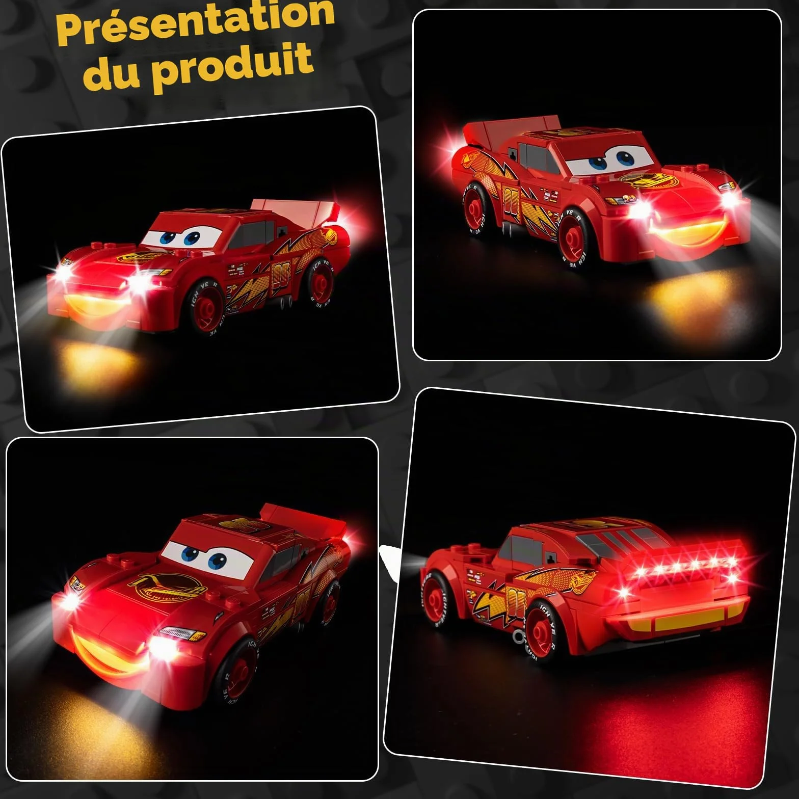 Kit d'éclairage LED Compatible Lego Speed Champions Flash McQueen 77255 Blocs de Construction