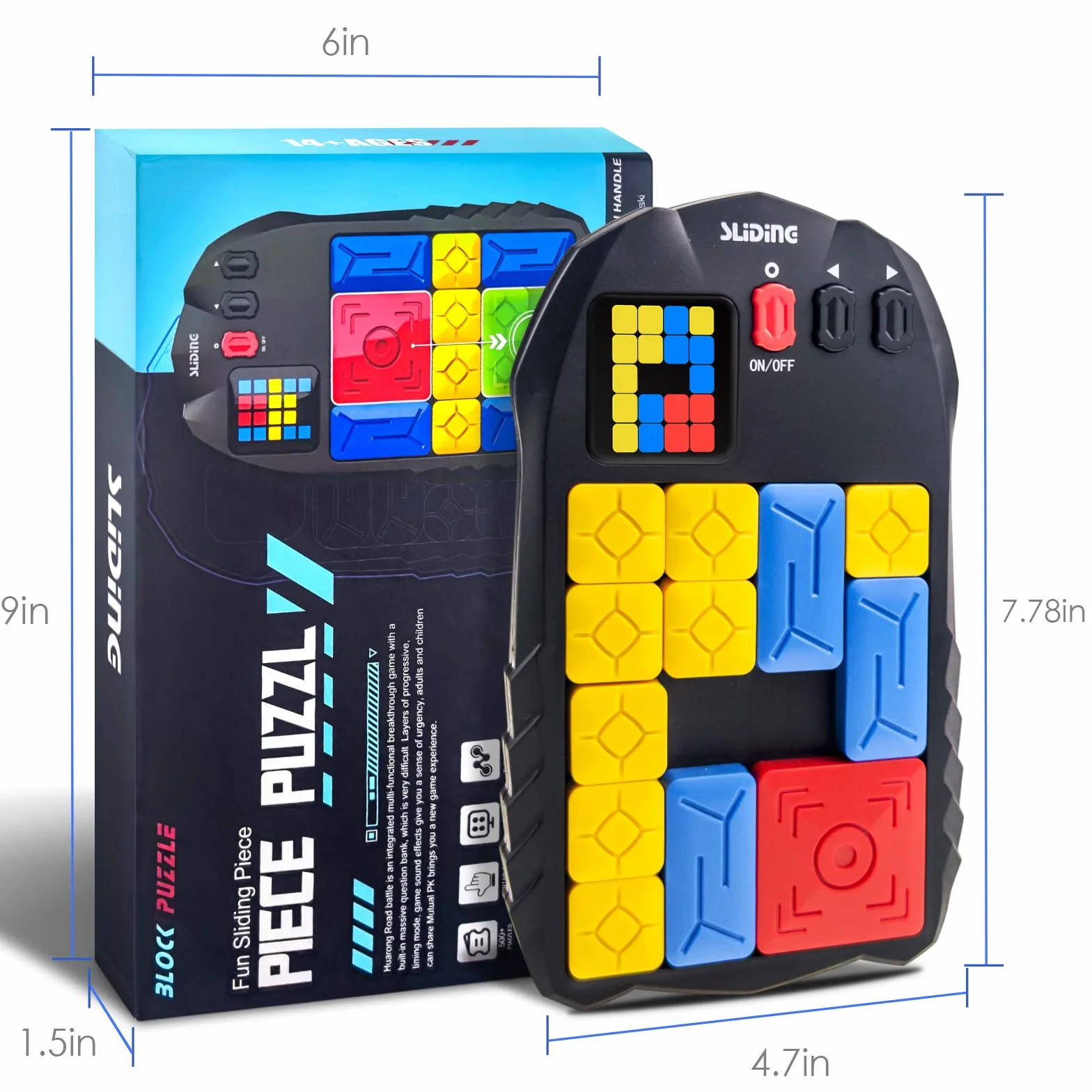 Super Slide Puzzles Casse-tête électronique de Poche 500+ Niveaux Jeu de Réflexion