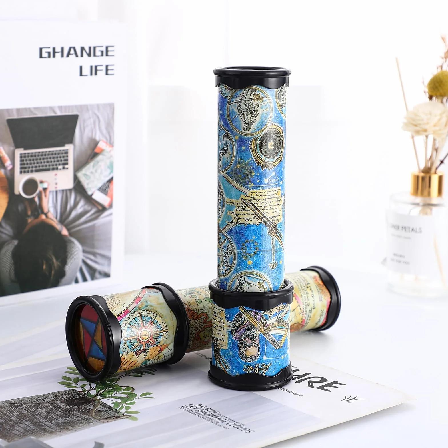 Lot de 2 Kaléidoscopes Classiques - Jouets Éducatifs pour Enfants