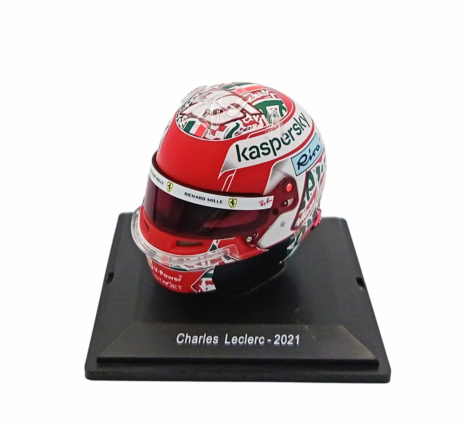 OPO 10 Casque Formule 1 Ferrari F1 Charles Leclerc 2021 GP Emilia Romagna échelle 1/5 Spark CAS94