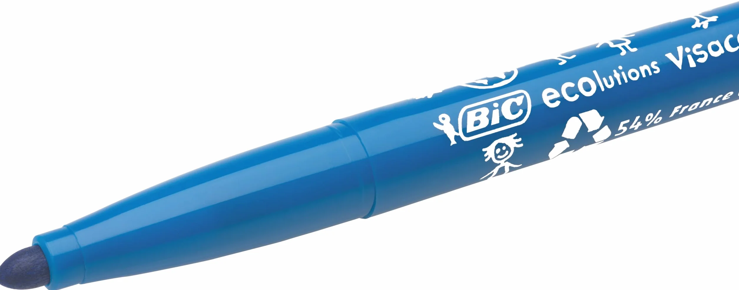 BIC Kids Visacolor XL Feutres de Coloriage à Pointe Large, Lavables, Encre à base d'eau, Pot de 48