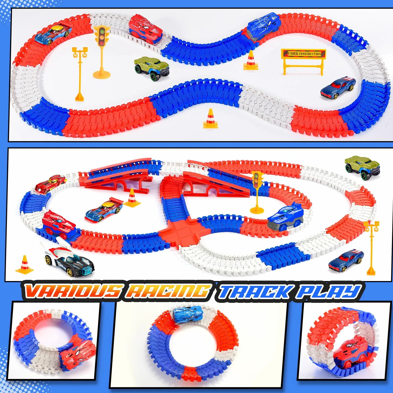 Circuit Voiture Enfant Garcon Fille 2-6 Ans Flexible Electrique Jeux