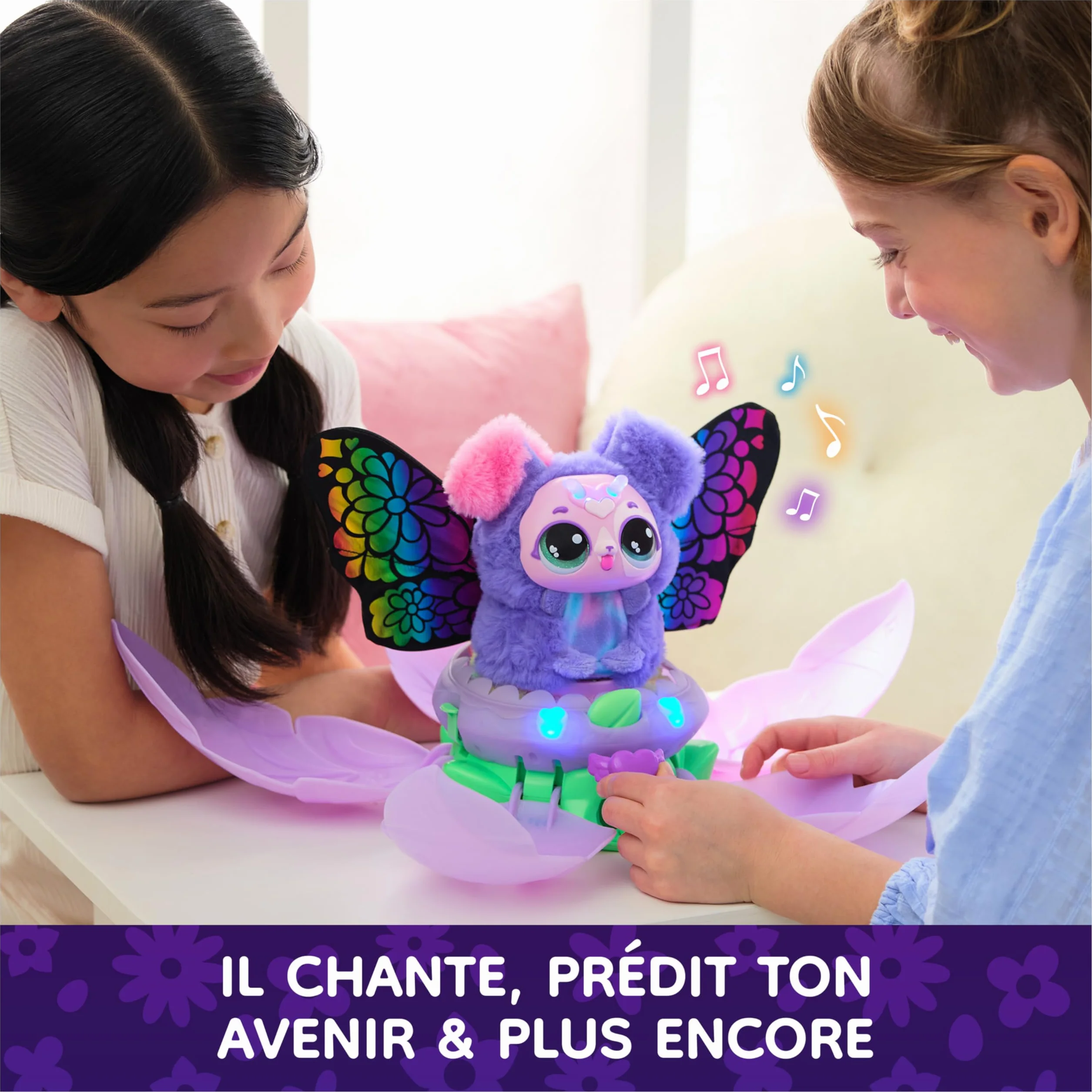 Hatchimals Bloomables Ma Fleur Magique PuppyFly Peluche Interactive 100 Sons & Réactions Jouet Enfant 5 Ans+