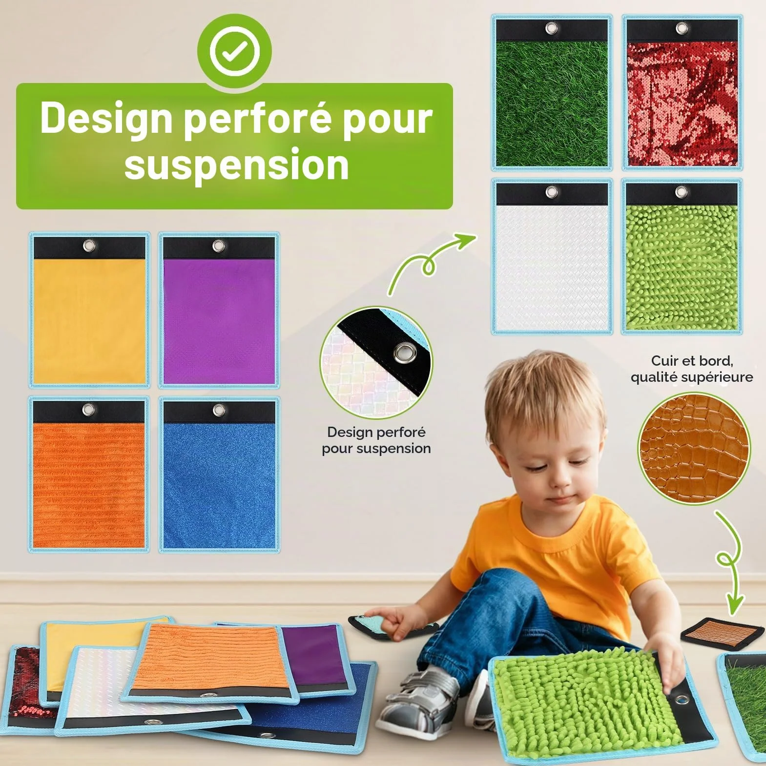 Joyreal Tapis Sensoriel pour Enfants Autistes, Vitres Tactiles, Carreaux Sensoriels 3+