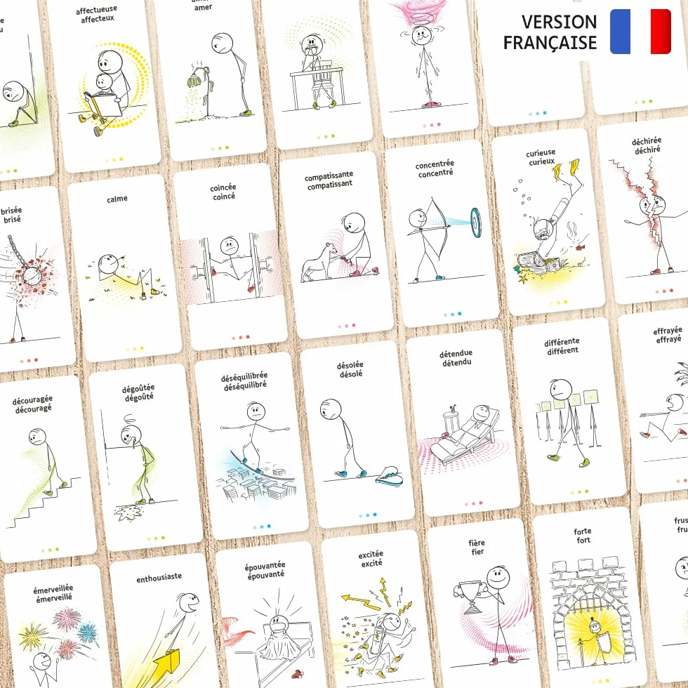 Jeu des Émotions Cartes Pédagogiques Psychologie Orthophonie