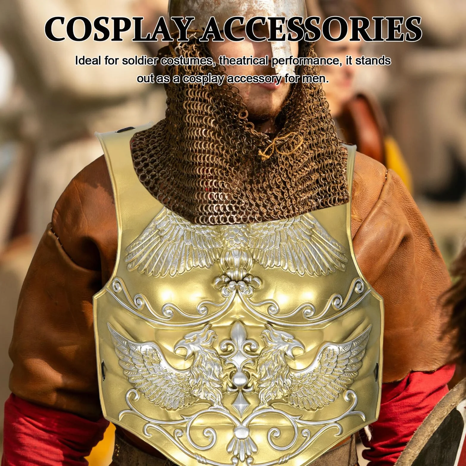 Armure de Chevalier Vintage en Plastique Or Costume pour Jeu de Rôle