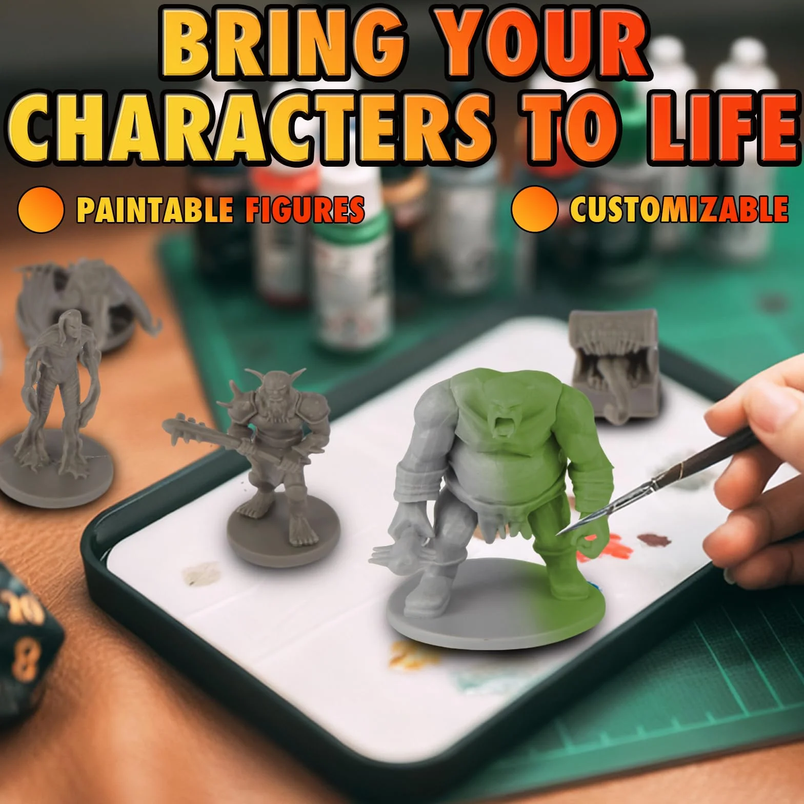 50 figurines RPG fantaisie miniatures pour donjons et dragons Pathfinder non peints