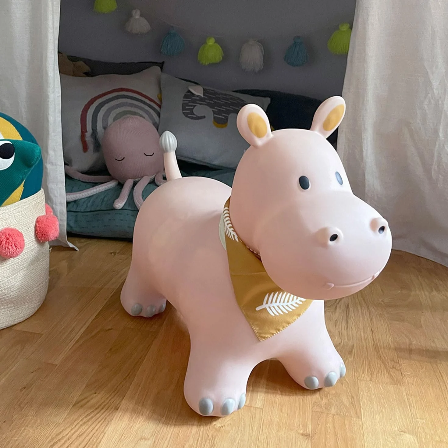 Kindsgut Animal Sauteur pour Enfants Hippo avec Pompe à Air