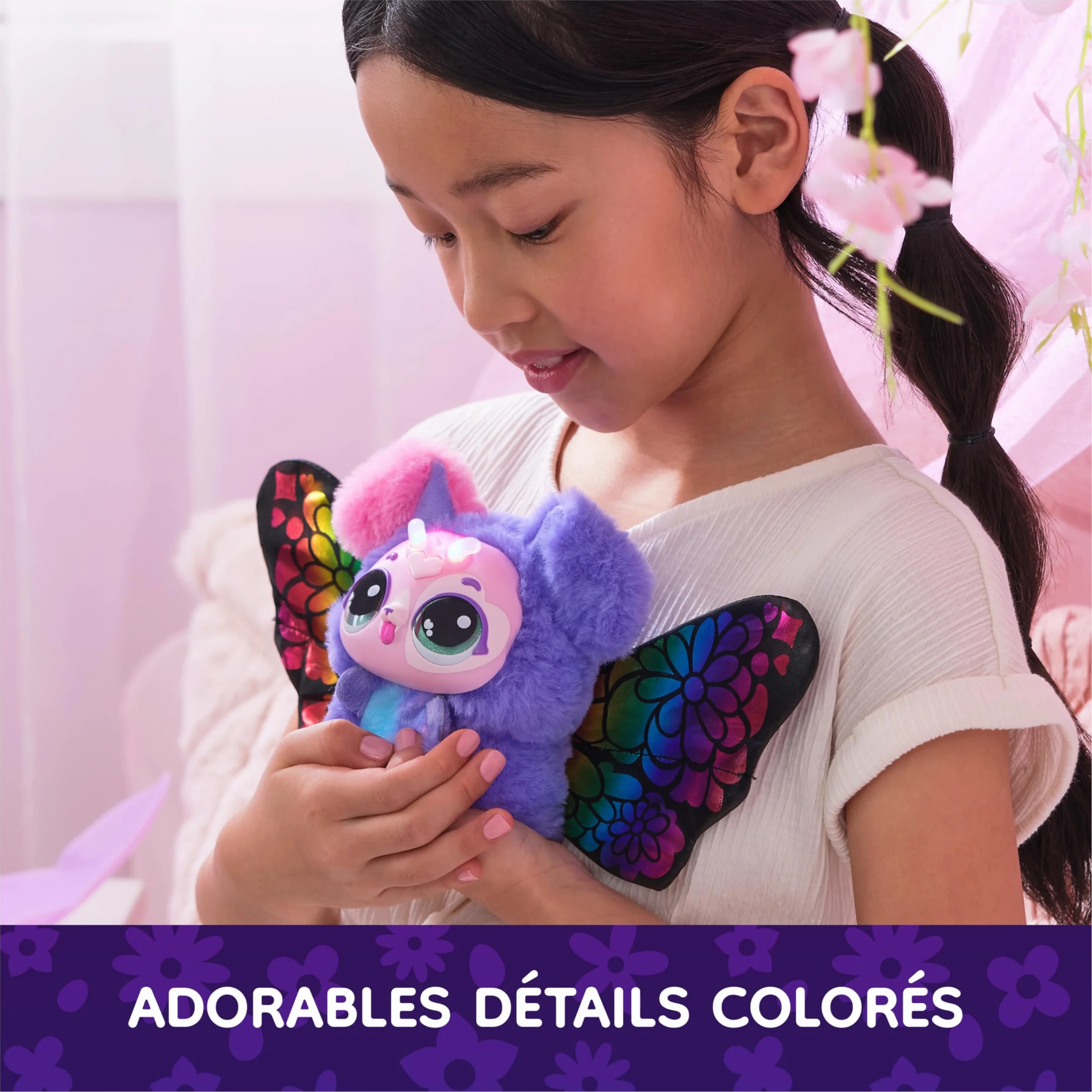 Hatchimals Bloomables Ma Fleur Magique PuppyFly Peluche Interactive 100 Sons & Réactions Jouet Enfant 5 Ans+