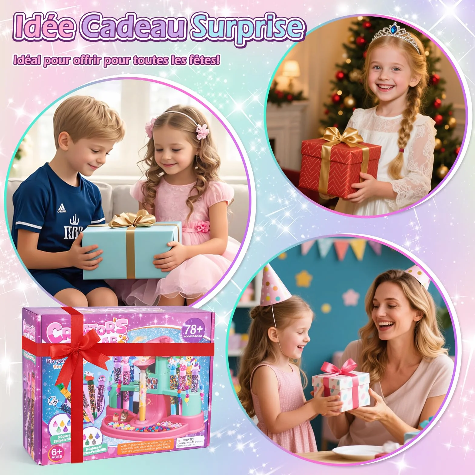 Kazzley Fabrique a Stylo avec 78+ PCS, Atelier des Stylos en Forme de Maison, Kit Loisir Creatif Enfant, ide Cadeau Fille 6-12 Ans