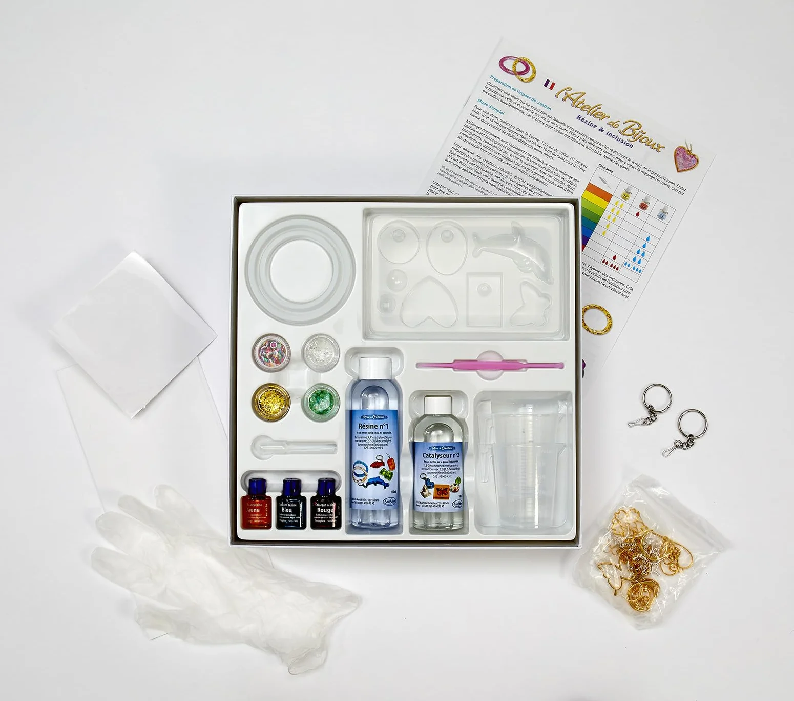 Sentosphère L'Atelier de Résine Kit de Loisir Créatif Résine de Bijoux Cadeau Fille 10 Ans Enfants Assemblé en France