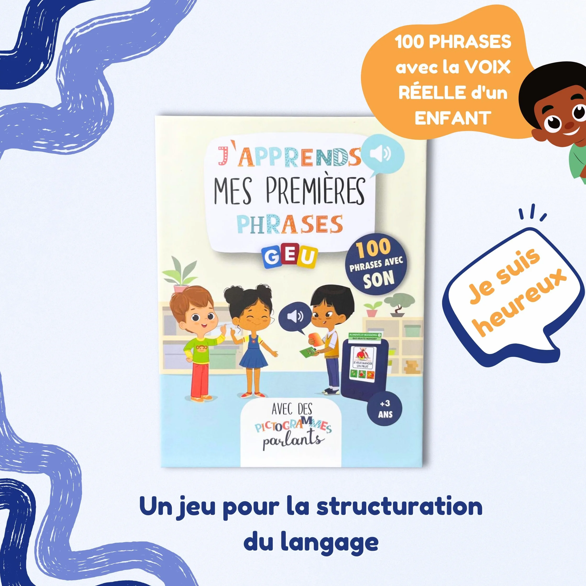 Carte Parlante Montessori Français avec Pictogramme - Cartes Parlantes Français Apprendre Mots Phrases J’apprends Premières Phrases